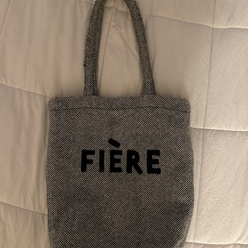 FIÈRE Grey/Blue Shoulder Tote Bag